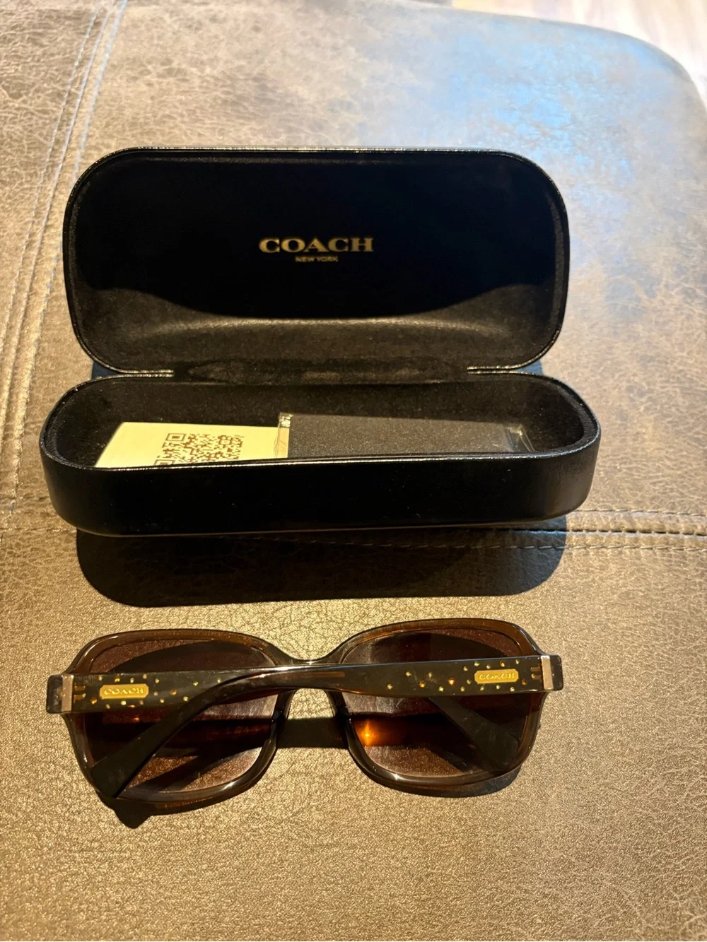 Coach Brown Tortoiseshell Oversized Sunglasses